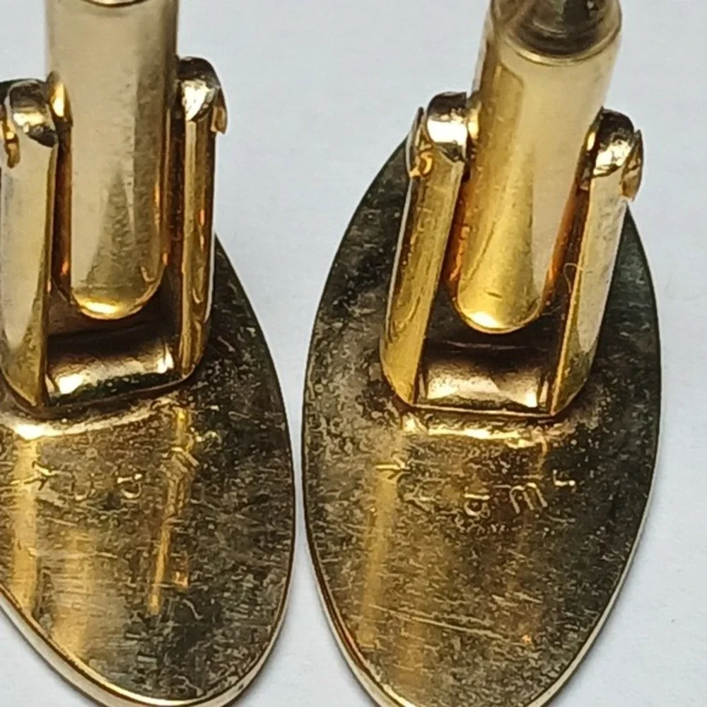 Vinntage Swank Cufflinks 2 sets Gold Oval Silver‎ Square Mid-Century Retro 70s